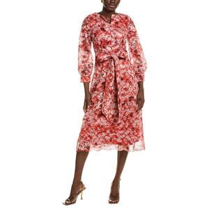 Rene Ruiz Womens  Abstract Lace Midi Dress, Brown